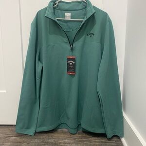 Callaway Teal Quarter-Zip Pullover